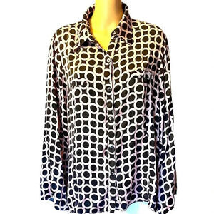 ICE 100% Silk Buttons Down Long Flare Sleeves lightweight Shirt Women's 20/2X